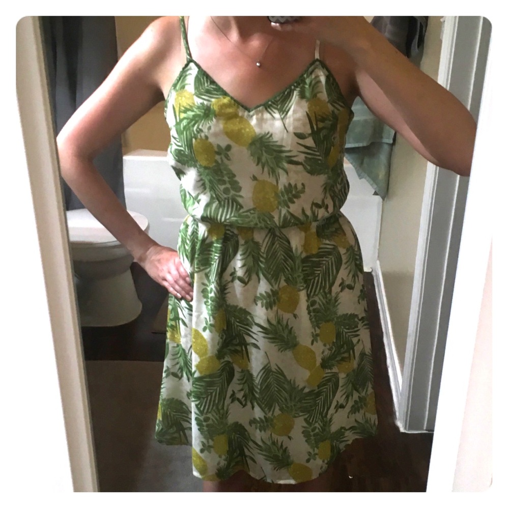 Pineapple floral print dress